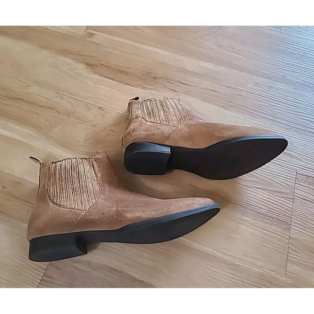 Jack Rogers Pippa Suede Boot Oak Tan Leather Pull-On Bootie Women’s Size 8.5
